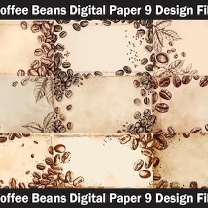Druckbares Junk Journal Kit Kaffee Journal, druckbare Junk Journal Papiere Karte Kaffee Papier, digitaler Download, digitales Papier Kaffeebohnen