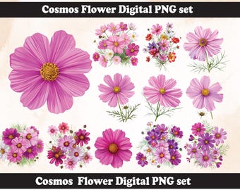 Cosmos Flower PNG | Printable DIY template htv  | sublimation file (Digital Download) l Last Minute gift