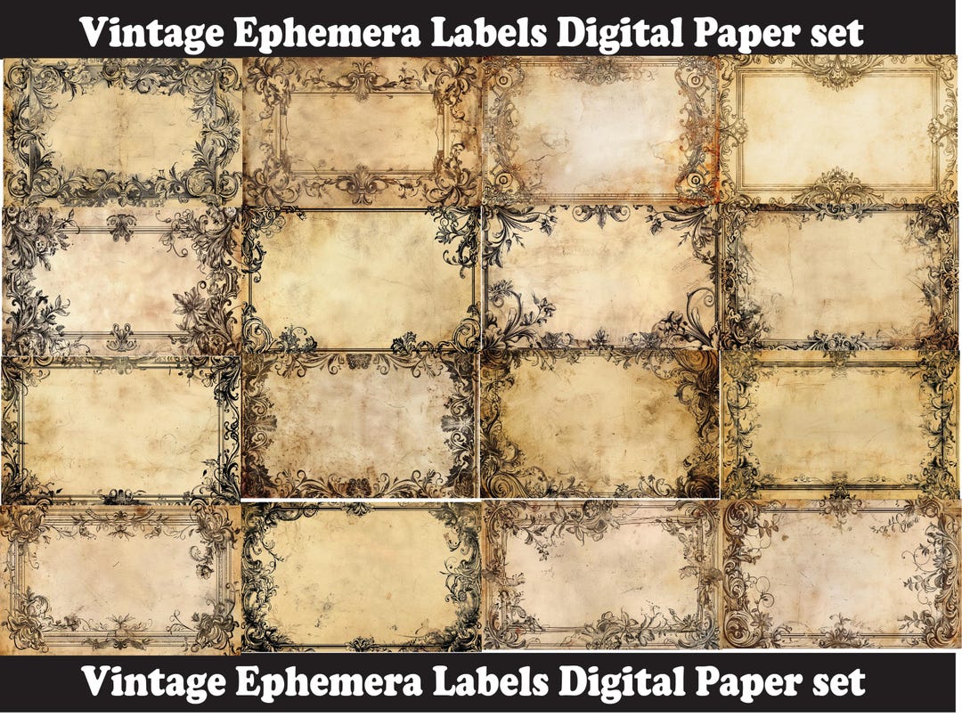 Vintage Ephemera Junk Journal Kit: Printable Papers, Labels (digital ...