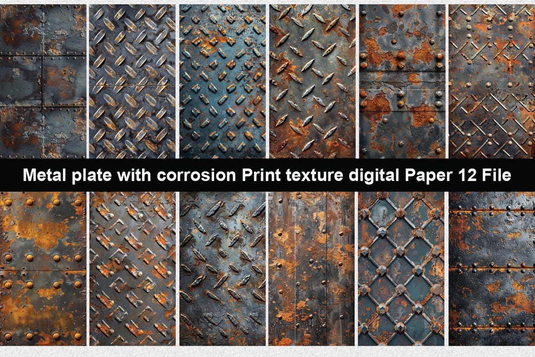 Metal Rusting Paper Rust Metal Texture |printable DIY Template | Scrapbooking Paper Junk ...