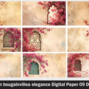 Printable Junk Journal Kit Bougainvillea Bloom Journal, Printable Junk Journal Papers Cards Bougainvillea Bloom paper, Digital Download,