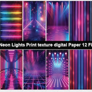 Neonlicht DJ Digital Papier, nahtlose Muster Neonlicht Dj Hintergrund sofortiger digitaler Download für kommerzielle Nutzung