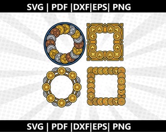 Gold Coin Frame SVG |  St Patrick day  Cricut & Silhouette Cut Files (Digital Download)