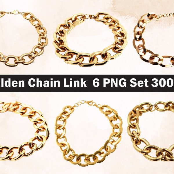 Golden chain necklace PNG Sublimation Design,Golden chain png,Golden chain illustration,Digital Download,Png Sublimation,Golden chain png