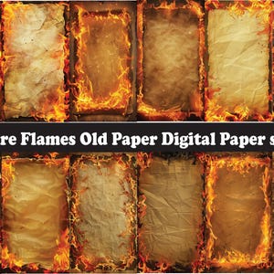 Printable Junk Journal Kit Fire Flame Journal, Printable Junk Journal Papers Cards Fire Flame  paper,Digital Download,Fire Flame