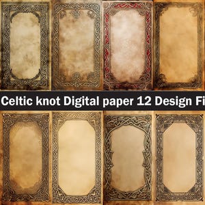 Printable Junk Journal Kit Celtic Knot Journal, Printable Junk Journal Papers Card Celtic Knot paper, Digital Download, Celtic digital paper