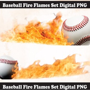 Baseball Fire Flames PNG / Modello fai da te stampabile htv / file di sublimazione (download digitale) l Regalo dell'ultimo minuto