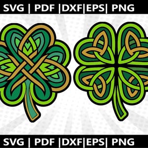 St. Patrick Celtic Knot 4-Leaf Clover SVG |  St Patrick day Cricut & Silhouette Cut Files (Digital Download)