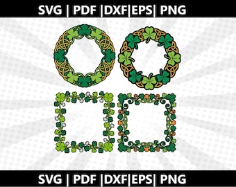 St. Patrick Clover Wreath  SVG |  St Patrick day Cricut & Silhouette Cut Files (Digital Download)
