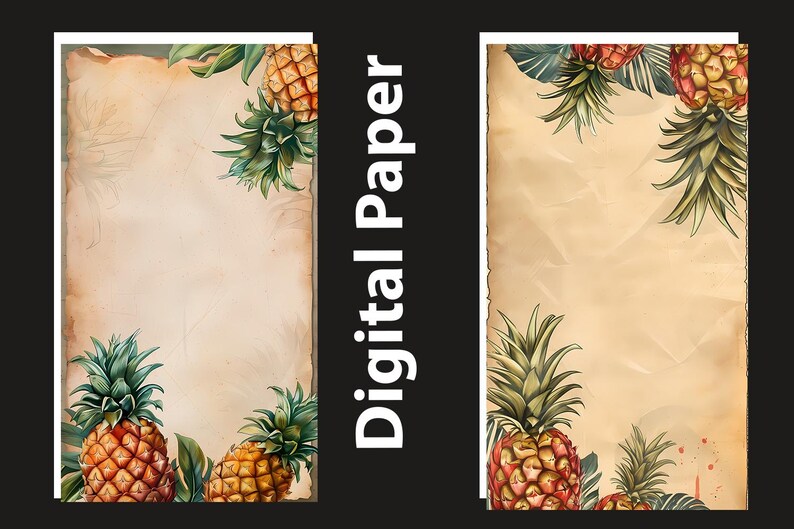 Pineapple Junk Journal Kit: Printable Papers & Cards (digital Download ...