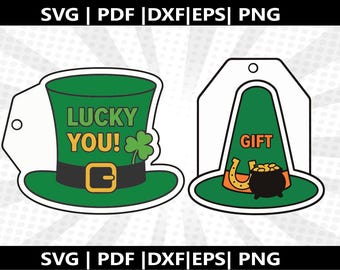 St Patrick hat Tag SVG |  Printable clip art  DIY template | Cricut & Silhouette Cut Files (Digital Download) l Last Minute gift