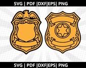 Police Badge Black Gold SVG | Law Enforcement Badge PNG | Police Cricut Cut File | Digital Download