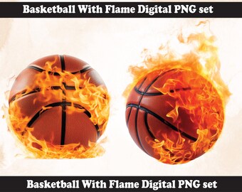Basketball Fire Flame PNG | Printable DIY template htv  | sublimation file (Digital Download) l Last Minute gift