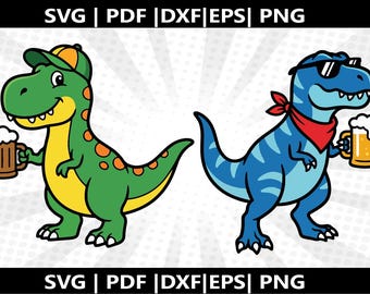 T-Rex Beer Mug SVG |  Printable clip art  DIY template | Cricut & Silhouette Cut Files (Digital Download) l Last Minute gift