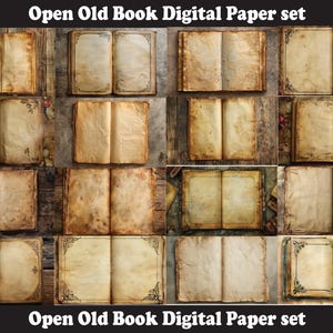 Printable Junk Journal Kit Vintage Book paper, Printable Junk Journal Papers Cards  Vintage Book paper,Digital Download, Vintage Book open