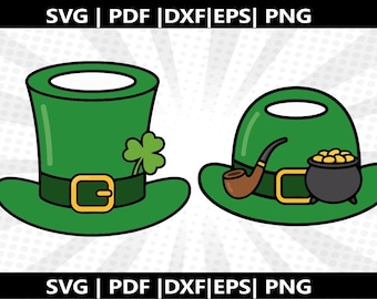 St Patrick hat candy Holder SVG |  Printable clip art  DIY template | Cricut & Silhouette Cut Files (Digital Download) l Last Minute gift
