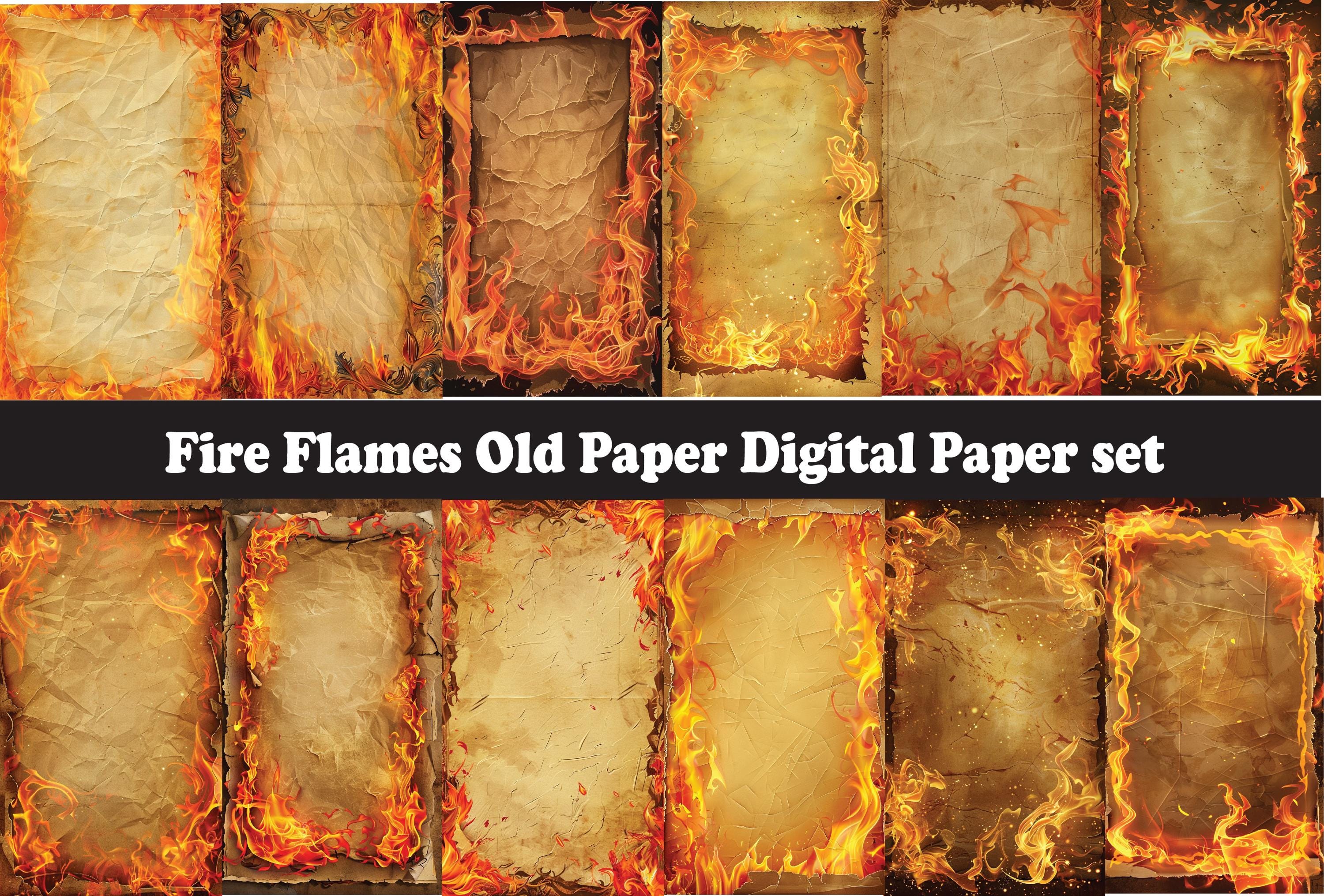 Fire Flame Junk Journal Kit: Printable Papers & Cards (digital Download ...