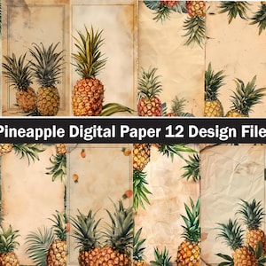 Pineapple Junk Journal Kit: Printable Papers & Cards (Digital Download)