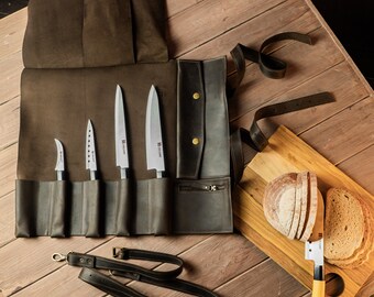 Bread Knife, Knife Block & Knife Roll