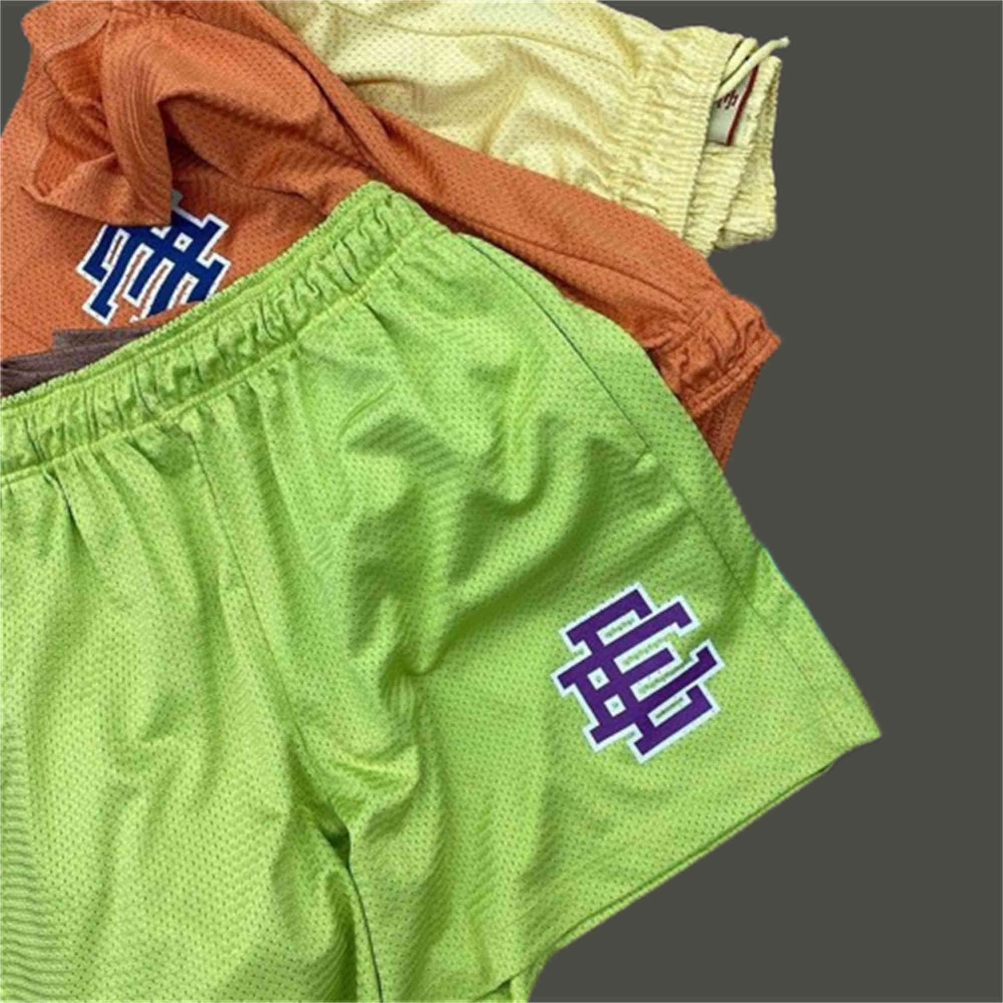 Green/Yellow Split Bandana Mesh Shorts