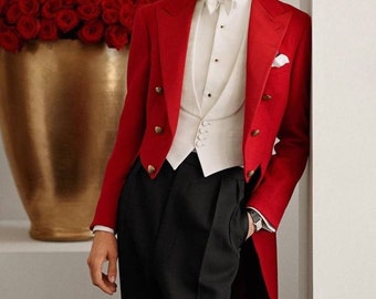 Men&#39;s Victorian 3-Piece Suit: Tailcoat, Waistcoat & Pant - Formal Event Attire