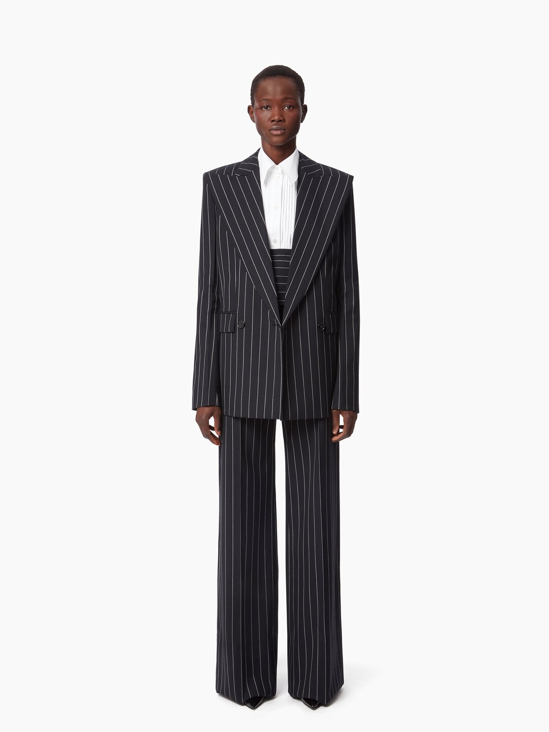 Cheap Priced Dress Suit  Sale 3 Button Black Pinstripe main image 1