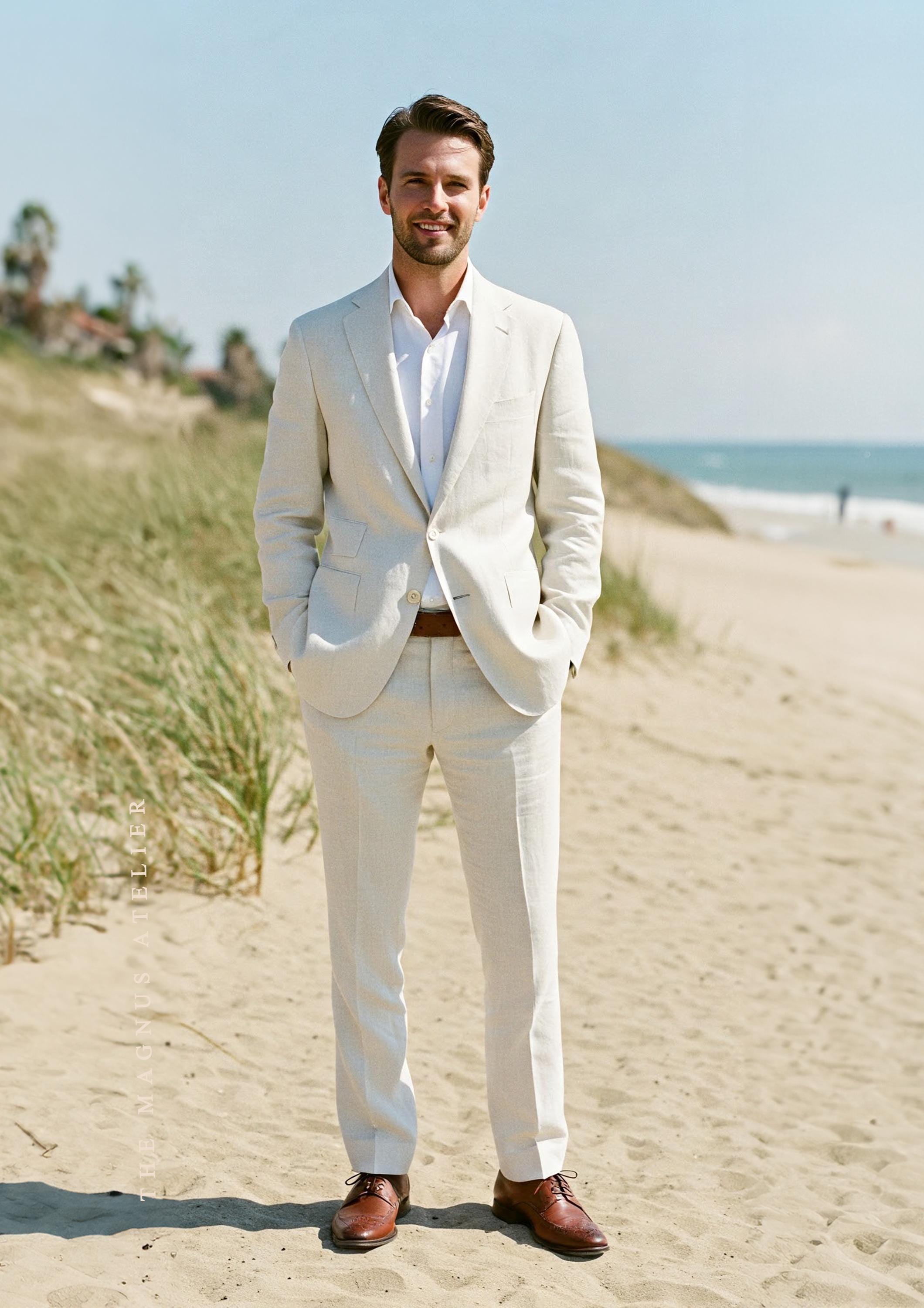 Mens Linen Walking Suit - Royal Blue Summer Outfit - Mens Linen Suit main image 0