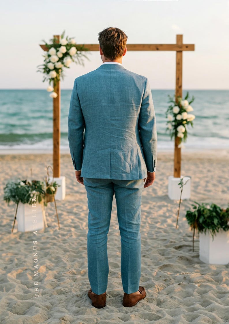 Braveman Men's Modern Fit Summer Wedding Suit - Light Blue main image 0