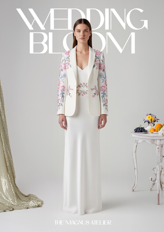 floral silk dress with blazer Floral Dresses and Blazer Outfit