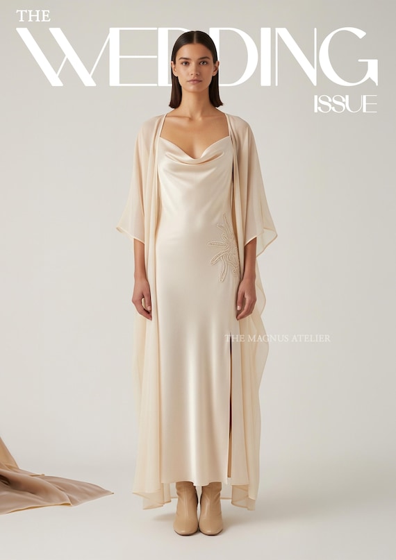 champagne maxi slip dress L'AGENCE Serita Silk Slip Dress In Champagne