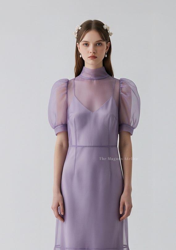 lavender sheer dress Off The Shoulder Ruffle Lavender Sheer Homecoming Dress