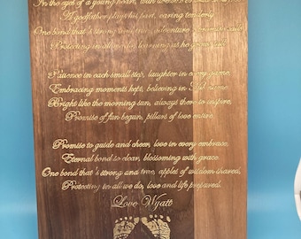 Personalized Poem Engraved Walnut Wood Plaque Gift