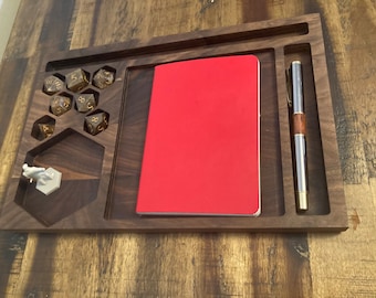 Walnut RPG Tärningsbricka och Organizer: Bordspelstillbehör