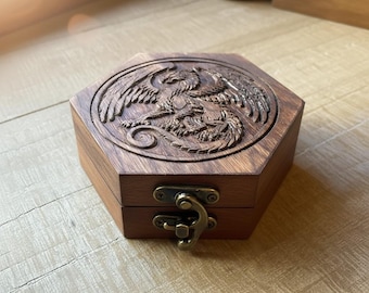 Personalized Dice Box: Engraved Hexagon RPG Dice Vault