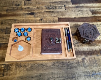 Walnut RPG Tärningsbricka och Organizer: Bordspelstillbehör