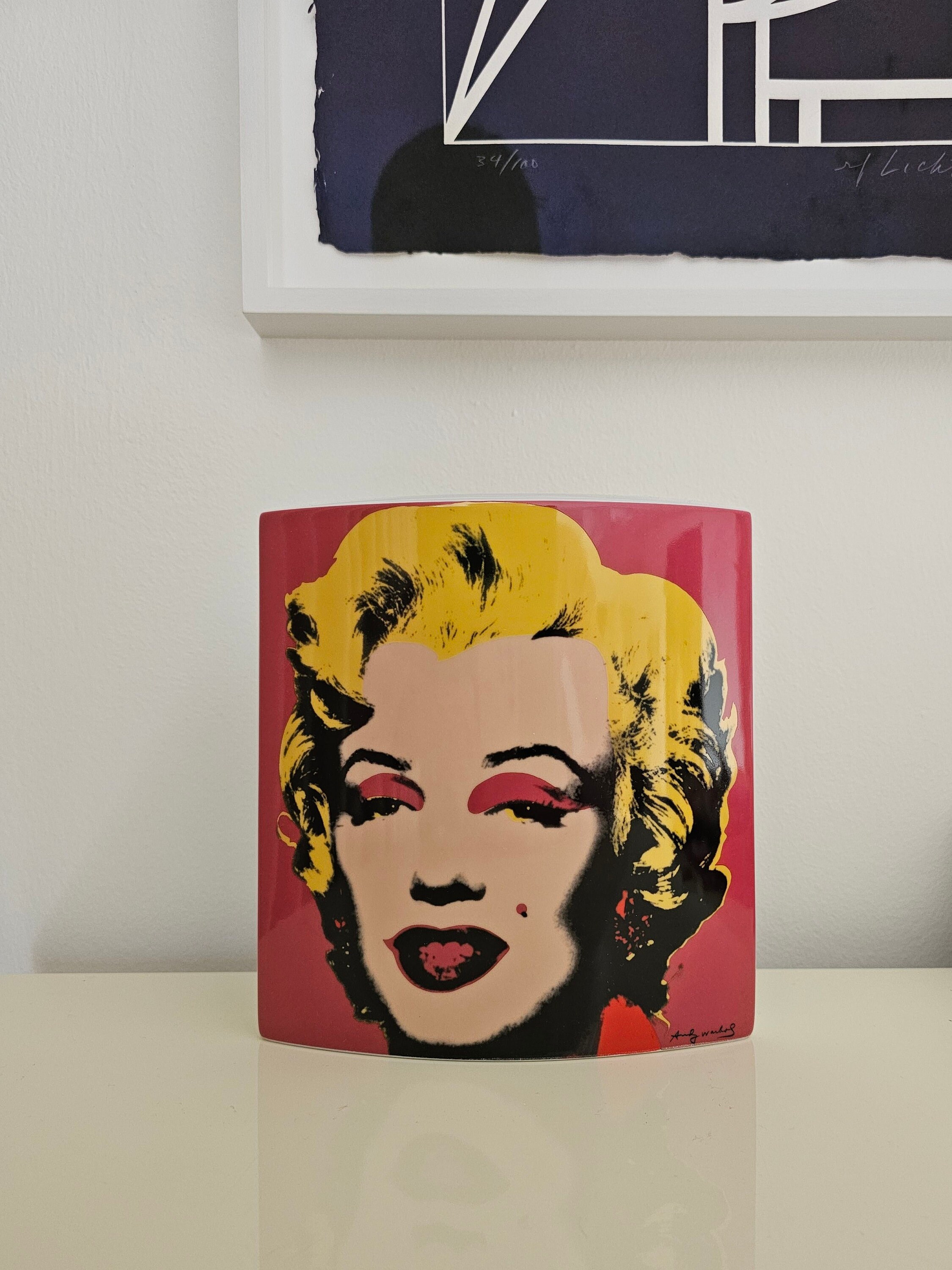 Vintage Andy Warhol Marilyn Monroe Rosenthal Vase, Pop Art Decor
