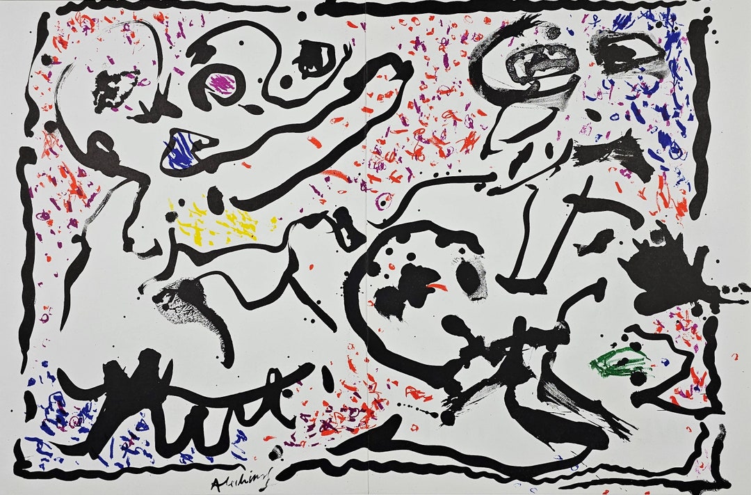 Affiche Lithographique Signée Pierre Alechinsky 1972 - Festival Cobra, Art Belge