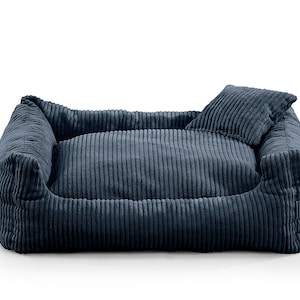 SOFT STRIPE Hundebett-Sofa für Hunde und Haustiere Blau