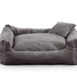 SOFT STRIPE Divano letto per cani comodo per animali domestici ciemny szary