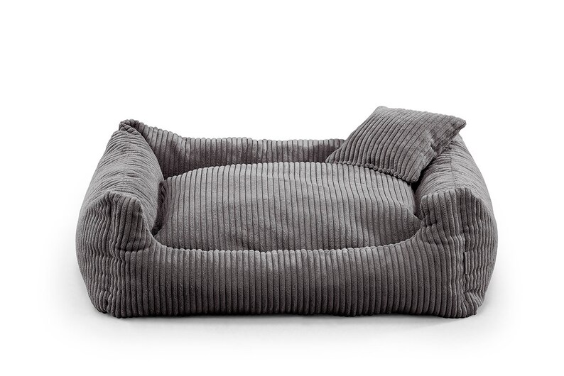 SOFT STRIPE Divano letto per cani comodo per animali domestici ciemny szary