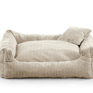 SOFT STRIPE Hundebett-Sofa für Hunde und Haustiere Beige