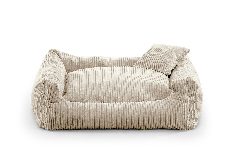 SOFT STRIPE Canapé-lit pour chien confortable pour chien Beige