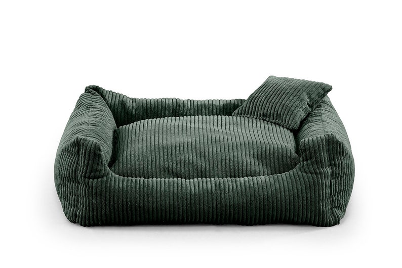 SOFT STRIPE Hundebett-Sofa für Hunde und Haustiere Grün