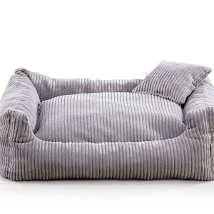 SOFT STRIPE Hundebett-Sofa für Hunde und Haustiere jasny szary