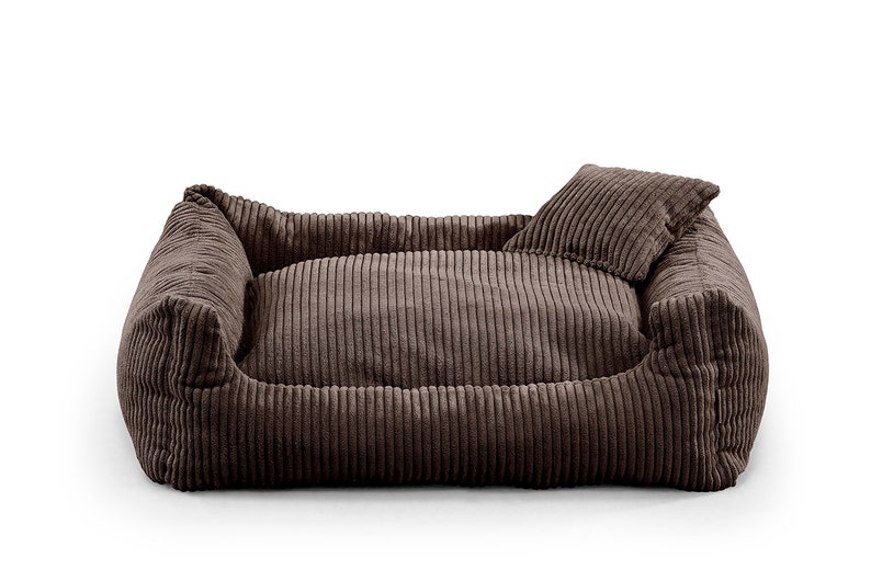 SOFT STRIPE Hundebett-Sofa für Hunde und Haustiere Braun