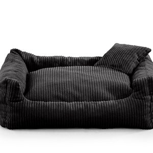 SOFT STRIPE Hundebett-Sofa für Hunde und Haustiere Schwarz