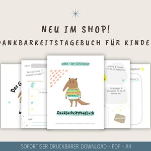 Diario de gratitud para niños - Descarga digital en PDF, Ejercicios de gratitud para niños, Diario de atención plena, Mentalidad positiva, A4