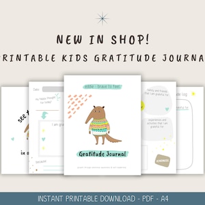 Diario de gratitud para niños - Descarga digital en PDF, Ejercicios de gratitud para niños, Diario de atención plena para niños, Mentalidad positiva, A4