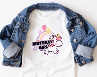 Maglietta di compleanno, Compleanno Ragazza, Maglietta Compleanno Ragazza, Compleanno per bambini, Maglietta Unicorno per bambini, Gerburstagsshirt, Unicorno