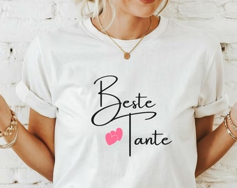 Tante T-Shirt, Beste Tante T-Shirt, Baby Ankündigung Shirt, Geschenk für Schwester, Tante 2024 T-Shirt, minimalistisches Geschenk für Tante